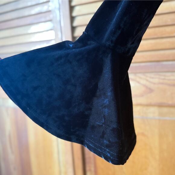 Gothic Victorian Dolls Kill Maroon Moon Black Velvet Mini Dress XS - Picture 6 of 6